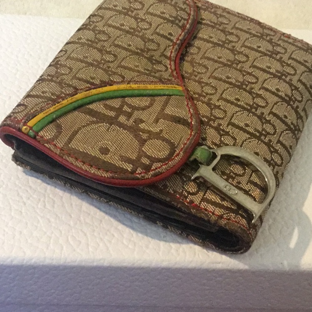 Vintage Authentic Dior Traitor Roster Saddle Flap  Jacquard Bifold Wallet - Picture 7 of 16